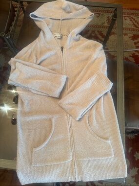 Barefoot Dreams CozyChill Zip Hoodie - Light Taupe Gray